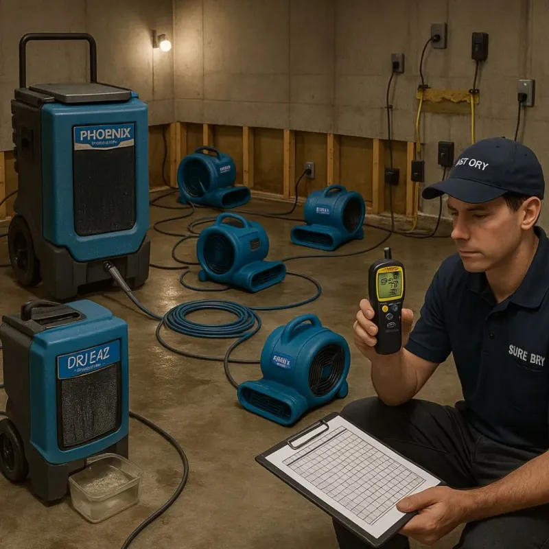 Structural Drying and Dehumidification process in Kenhorst, PA